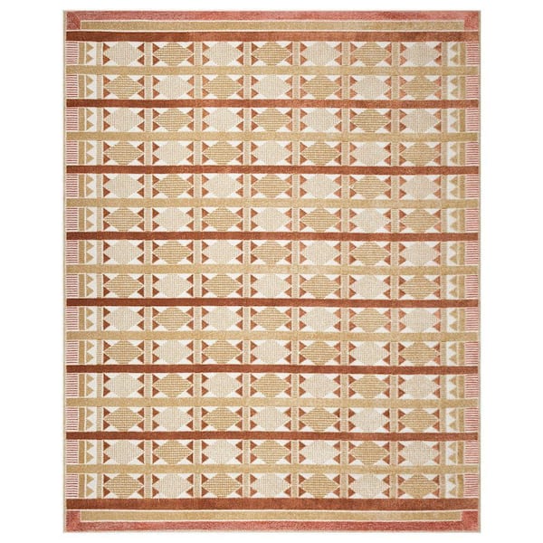 Nordic Rust 8 ft. x 10 ft. Geometric Contemporary Area Rug