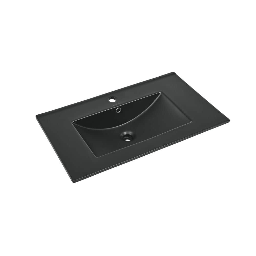 Swiss Madison 30 in. Vanity Top Bathroom Sink in Matte Black SMVT230MB