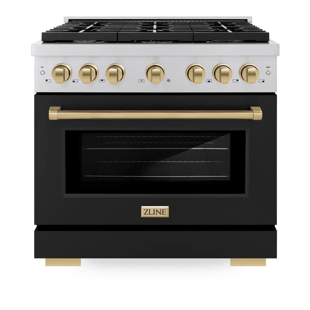 ZLINE Kitchen and Bath Autograph Edition 36 in. 6-Burner Gas Range with ...