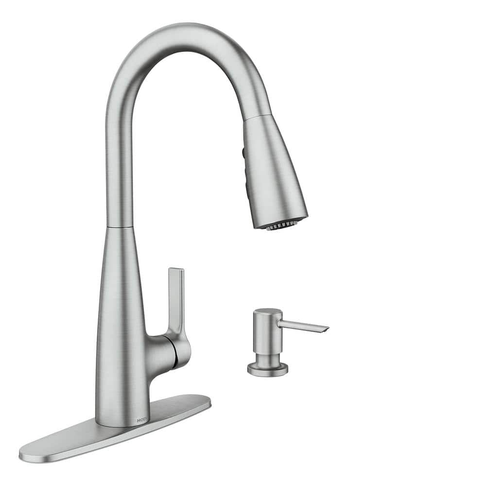 MOEN Haelyn Single-Handle Pull-Down Sprayer Kitchen Faucet with Reflex and Power Clean in Spot Resist Stainless