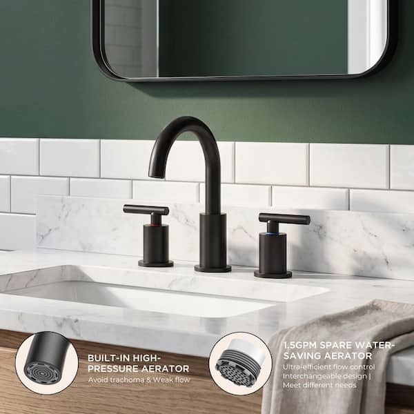 androme 8 in. Widespread Double Handle High-Arc Bathroom Faucet