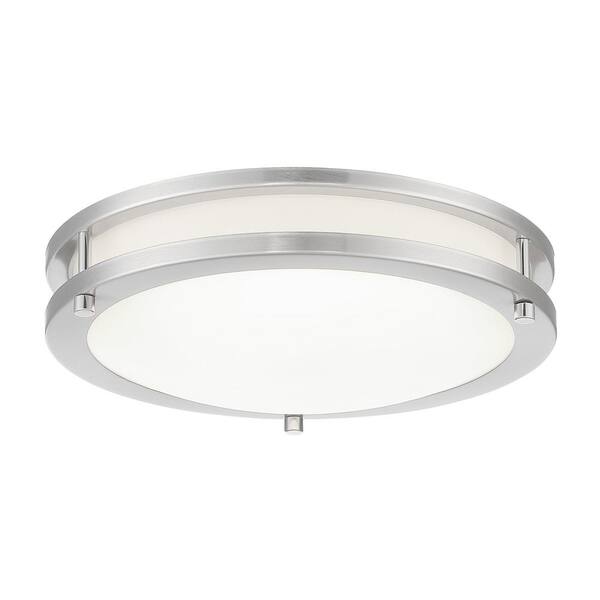 Minka Lavery Vantage 11.75 in. 1-Light Brushed Nickel LED Flush Mount with Acrylic Diffuser