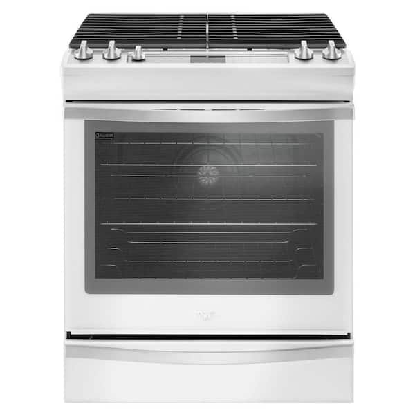 Whirlpool 5.8 cu. ft. Slide-In Gas Range with Center Oval Burner in White Ice