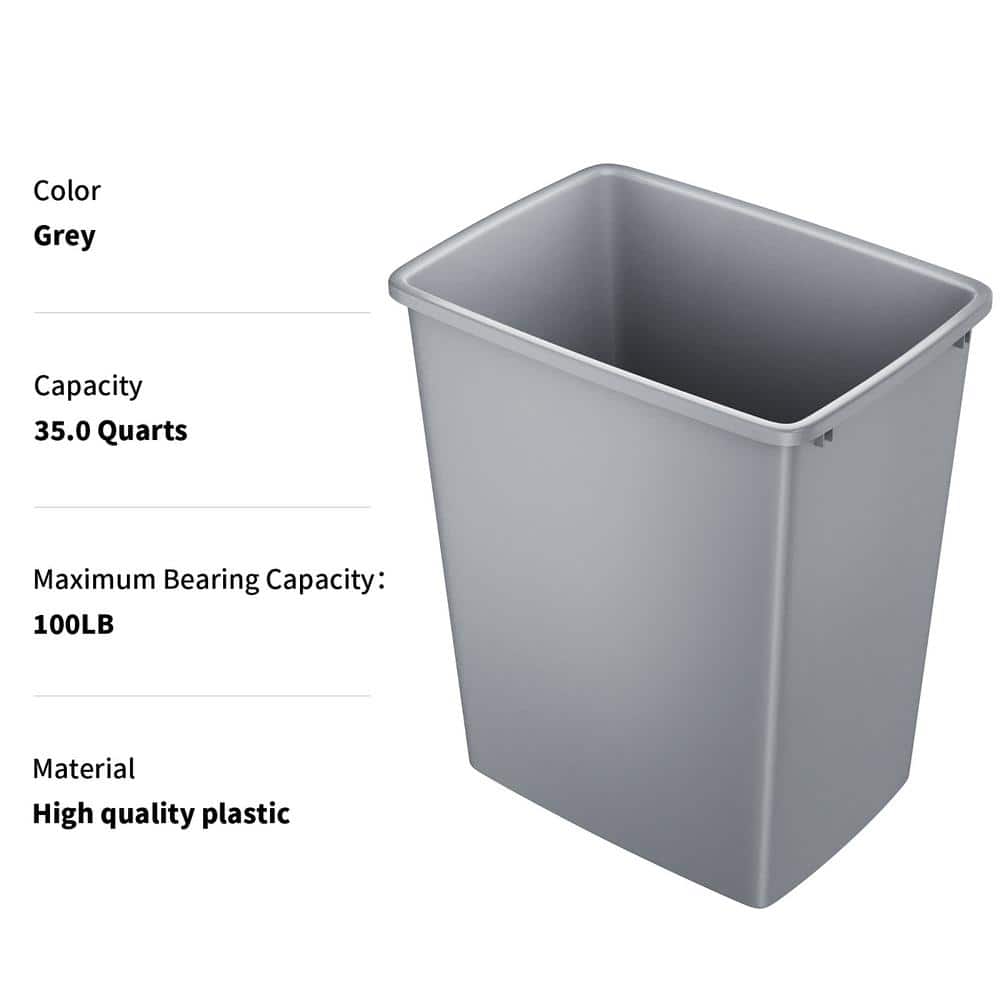Orion Gray 35 Qt. Plastic Pull-Out Trash Bin Replacement