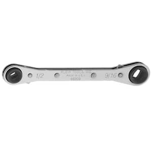 3/16 in. and 1/4 in. Square x 1/2 in. and 9/16 in. Hex Ratcheting Refrigeration Wrench