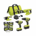 ONE+ 18V Cordless 4-Tool Combo Kit w/(2) Batteries, Charger & Bag w/Bonus Impact Rated Driving Kit (70-Piece)
