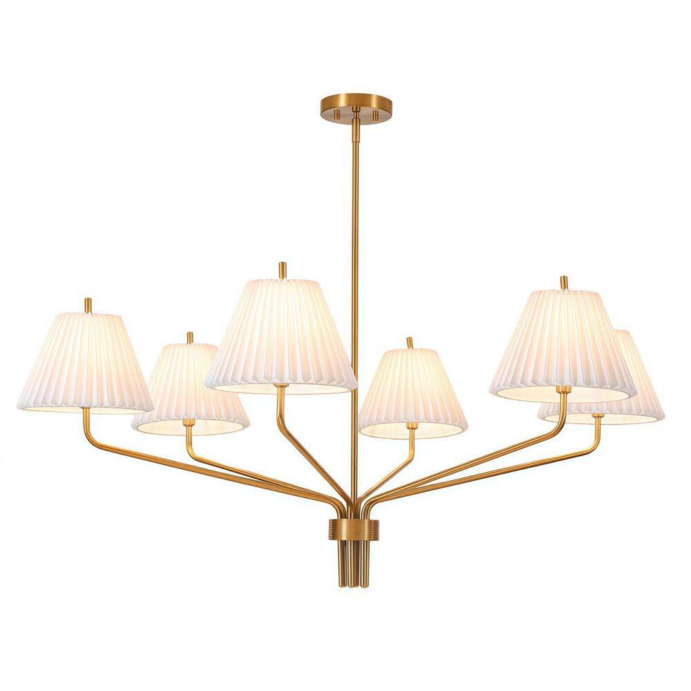 Seravon 6-Light Brass Sputnik Chandelier with Pleated Cone Shades price history on PriceWatchPro