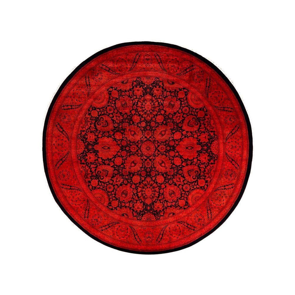 Overdyed Orange 8 ft. x 8 ft. Solid Wool Indoor Area Rug price history on PriceWatchPro