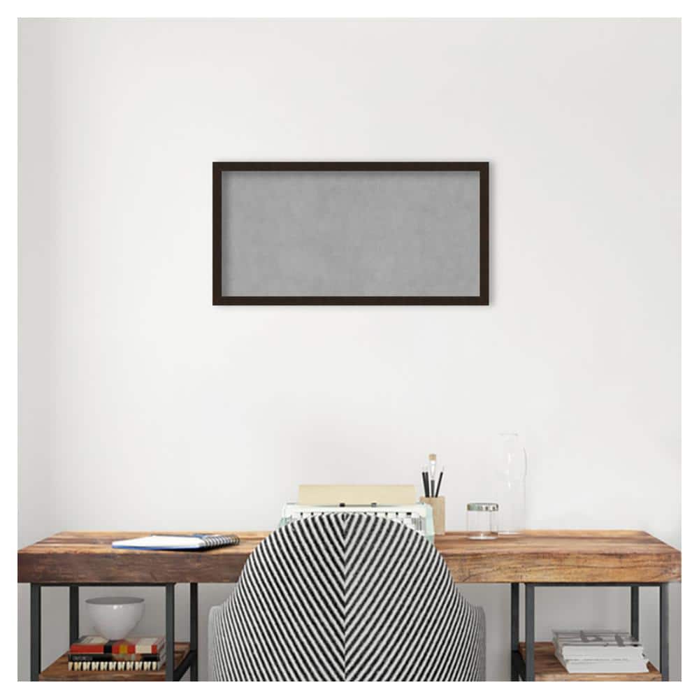 Carlisle Espresso Narrow Framed Silver Magnetic Memo Board