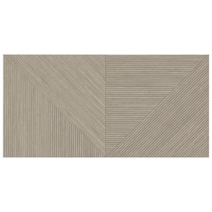 Luxury Ribbed Gray 4 in. x 0.41 in. Matte Porcelain Wall Tile Sample