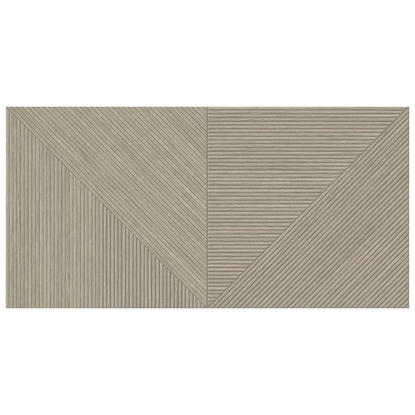 Ivy Hill Tile Luxury Ribbed Gray 4 in. x 0.41 in. Matte Porcelain Wall Tile Sample