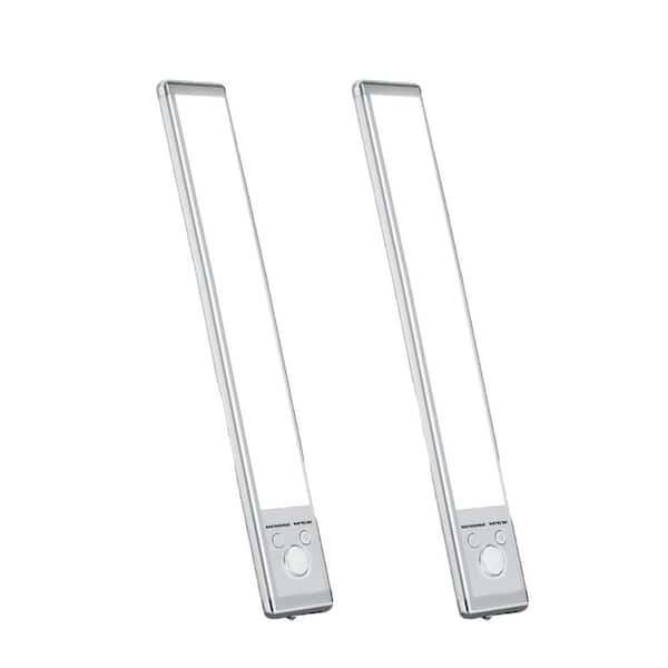 White LED Motion Sensor Under Cabinet Light Lamp 2-Pack Magnetic Dimmable Closet Lights, USB Rechargeable for Kitchen