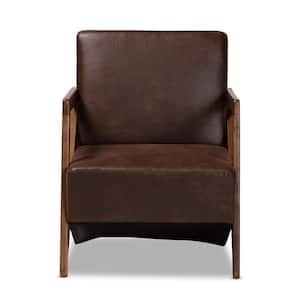 Christa Dark Brown and Walnut Brown Arm Chair