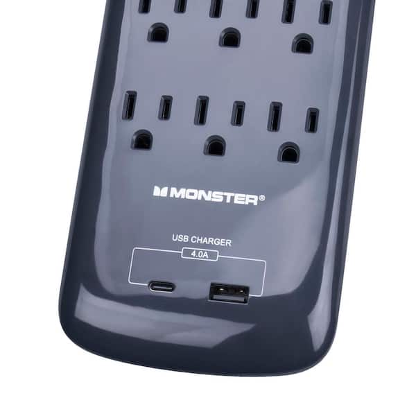 MONSTER POWER PARAFOUDRE PARASURTENSEUR 6 PRISES + 2 USB – Monster