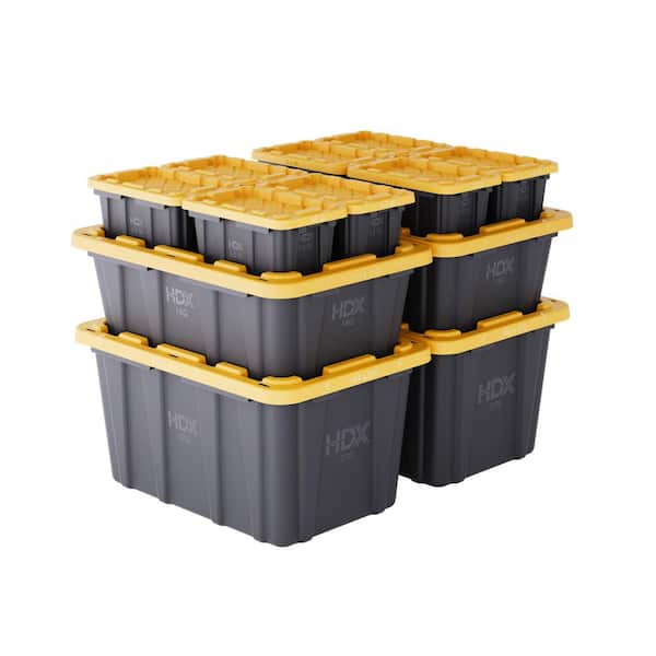 27 Gal, 14 Gal and 6.5-Qt Tough Storage Tote Combo in Black and Yellow (3 Piece)