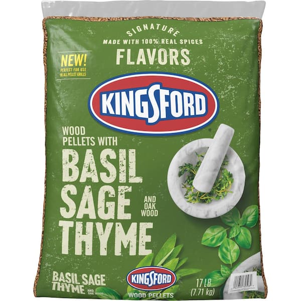 Kingsford 17 lbs. BBQ Wood Smoking Pellets with Basil Sage Thyme and Oak Wood Blend