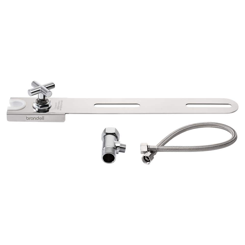 Stainless Steel Hand-Held Bidet Holster with Integrated Shut Off