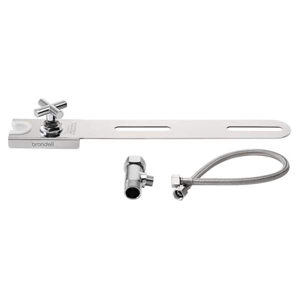 Holster with Integrated Shut Off Non-Electric for Handheld Bidet Attachment in Stainless Steel
