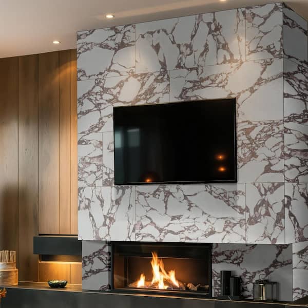 Calacatta Viola 24 in. x 48 in. Polished Porcelain Marble Look Floor and Wall Tile (16 sq. ft./Case)