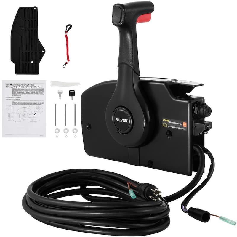 Boat Throttle Control 881170A3 Boat Control Box with 8 Pin Outboard Side Mount with Emergency Lanyard for Mercury Engine