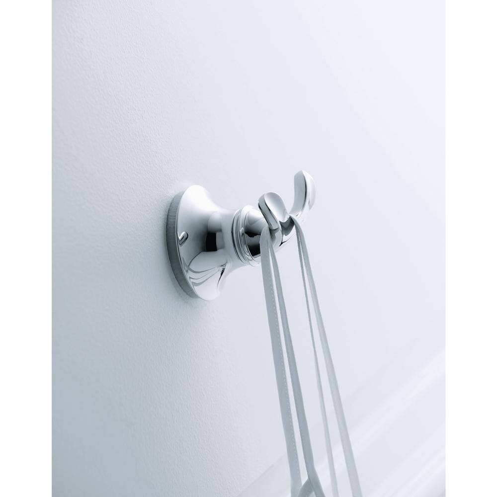 Polished Chrome Double Robe Hook with Sculpted Design