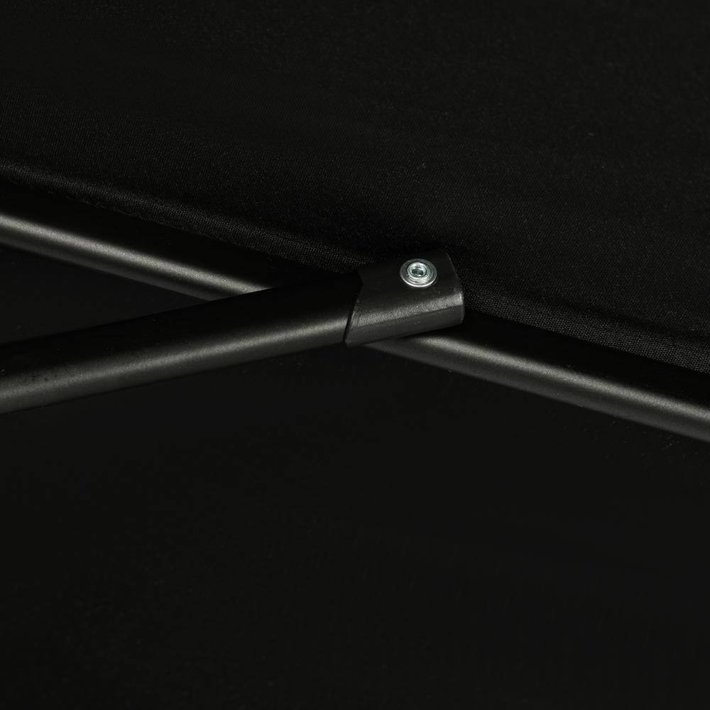 Lanai 9-ft Black Polyester Half Patio Umbrella with Steel Frame