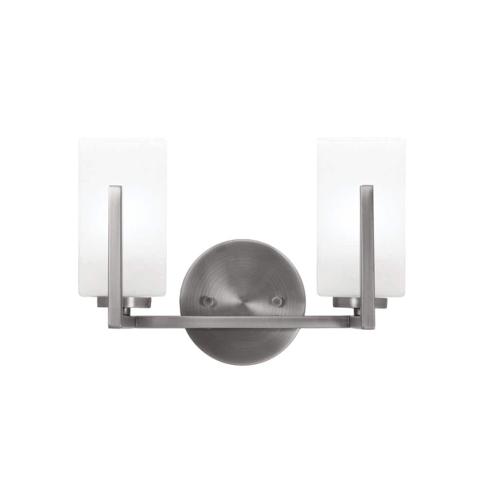 Cottonwood 12.5 in. 2-Light Vanity Light Graphite with 3.5 in. Square White