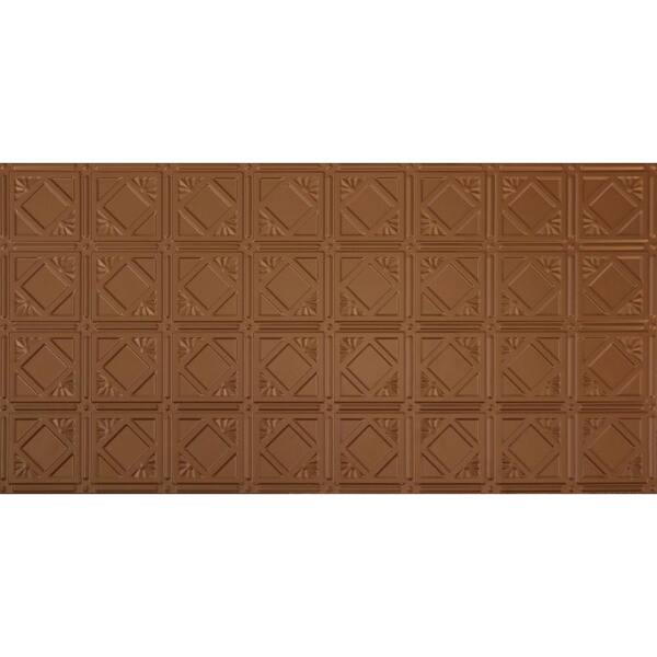 Global Specialty Products Dimensions Faux 48 in. x 24 in. Aged Copper Tin Style Decorative Ceiling and Wall Tiles