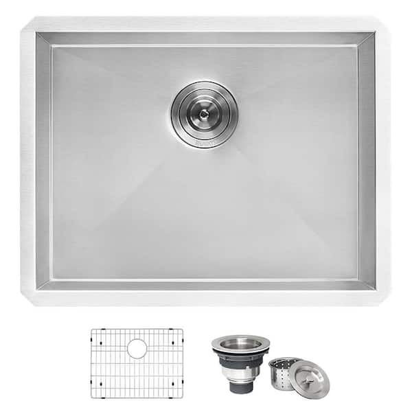 Savona 24 in. Undermount 16-Gauge Stainless Steel Laundry Utility Sink