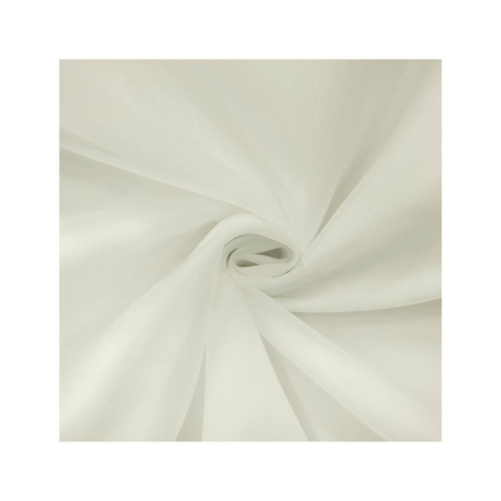 Ivory Sheer Polyester Grommet Panel with Lace Detail