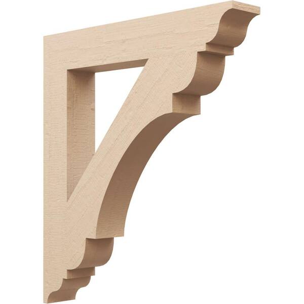 Ekena Millwork 5.5 in. x 40 in. x 36 in. Olympic Traditional Rough Cedar Woodgrain Timberthane Polyurethane Bracket, Primed Tan