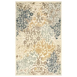 Ariza Ivory 2 ft. x 3 ft. Transitional Floral Indoor Area Rug