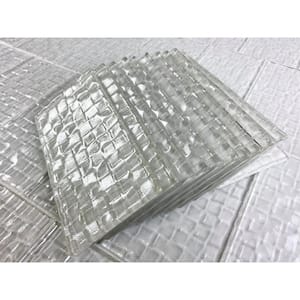 Coastal Style Glossy White 3 in. x 6 in. Textured Glass Tile Sample