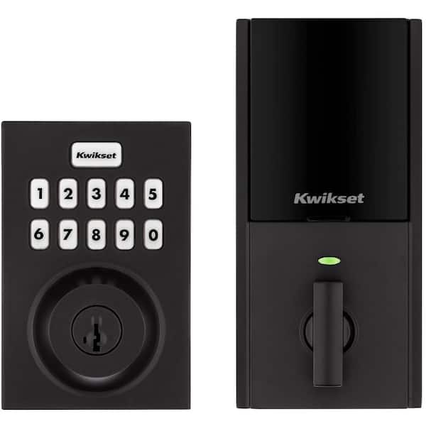 HomeConnect 620 Matte Black Contemporary Z-Wave Long Range Enabled Keypad Smart Lock with Convenient Keyless Entry