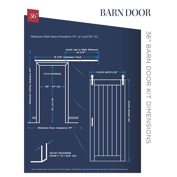 36 in. x 84 in. Metal Works Black Rustic T in. Inserts Solid Core Interior Sliding Barn Door with Rustic Hardware Kit 36 in. x 84 in. Metal Works Black Rustic T in. Inserts Solid Core Interior Sliding Barn Door with Rustic Hardware Kit