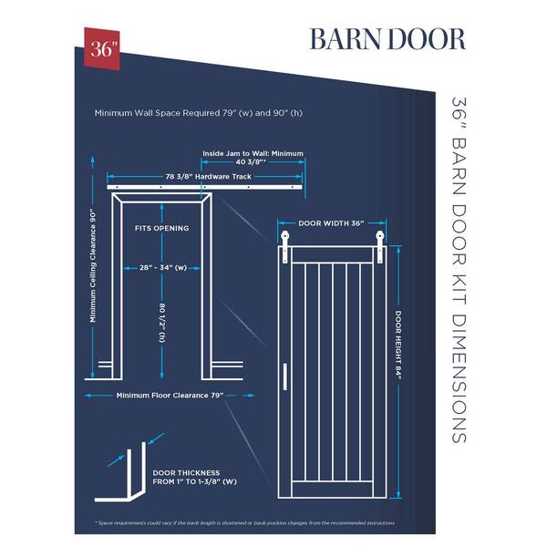 36 in. x 84 in. Bright White MDF Frosted Glass K Design Sliding Barn Door with Rustic Hardware Kit 36 in. x 84 in. Bright White MDF Frosted Glass K Design Sliding Barn Door with Rustic Hardware Kit
