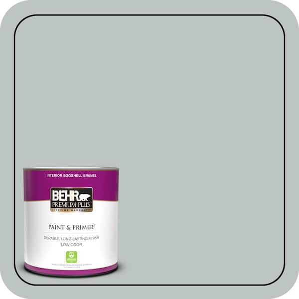 BEHR PREMIUM PLUS 1 qt. #ICC-47 Pewter Tray Eggshell Enamel Low Odor Interior Paint & Primer