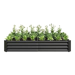 6 ft. x 3 ft. x 1 ft. Black Metal Rectangle Raised Garden Bed for Flowers Plants, Vegetables Herb