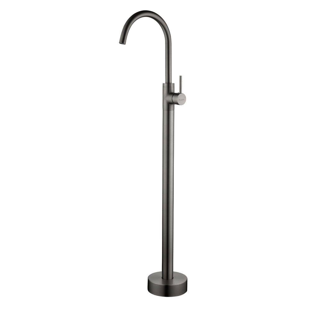 Single-Handle Freestanding Tub Faucet with 360° Swivel Spout Brass Floor Mount Bathtub Filler in Gun Grey price history on PriceWatchPro