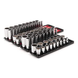 1/2 in. Drive 12-Point Socket Set with Rails (3/8 in.-1-5/16 in., 10 mm-32 mm) (78-Piece)