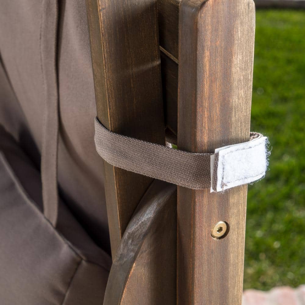Eucalyptus Wood & Grey Canvas Outdoor Sling Chair Set