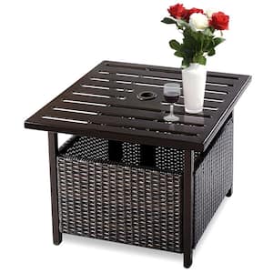 Table Shape Wicker Outdoor Coffee Table with Extension