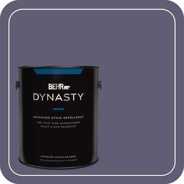 BEHR DYNASTY 1 gal. #PMD-90 Luscious Purple Satin Enamel Interior Stain-Blocking Paint and Primer
