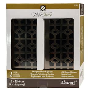 FC 4 in x 10 in Abstract Floor Register Oil Rubbed Bronze 4 pack