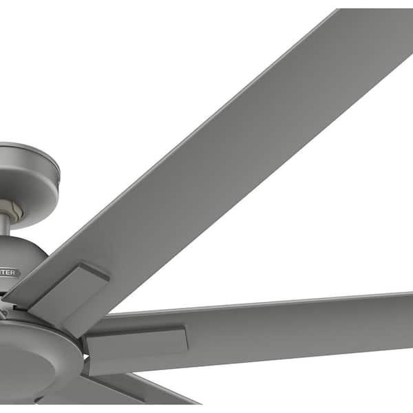 Hunter Downtown 72 in. 6-Speed Ceiling Fan in Matte Silver with