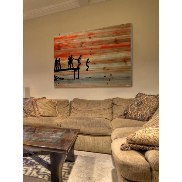 PARVEZ MICHEL INC 40 in. H x 60 in. W "Caught Ya" by Parvez Taj Printed Natural Pine Wood Wall Art