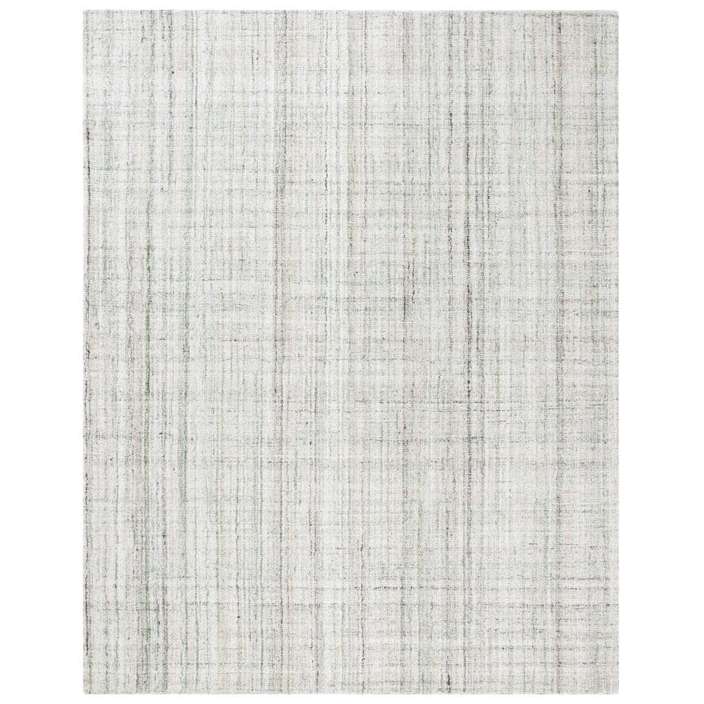 Hand-Tufted Sage & Green Abstract Wool Blend Rug - 9' x 12'