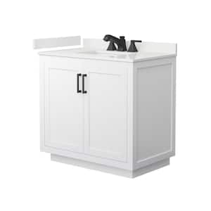 Miranda 36 in. W x 22 in. D x 33.75 in. H Single Bath Vanity in White with White Quartz Top