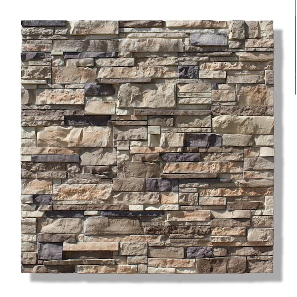 Silvermine Stone 6 in. x 24 in. Stone Veneer Ledgestone Flat Panel