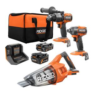 RIDGID 18V Brushless Cordless 3-Tool Combo Kit W/ Hammer Drill, Impact ...